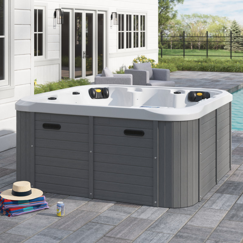Sol 72 Outdoor™ Aire 6 Person 54 Jet Acrylic Square Hot Tub with